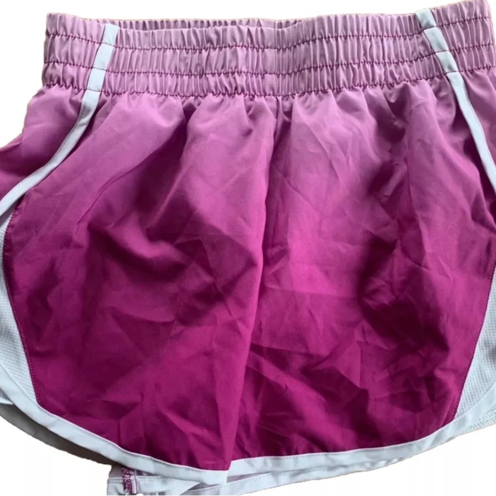 Youth Juniors Athletic Works Purple Ombré Gradient White Shorts Size XL
